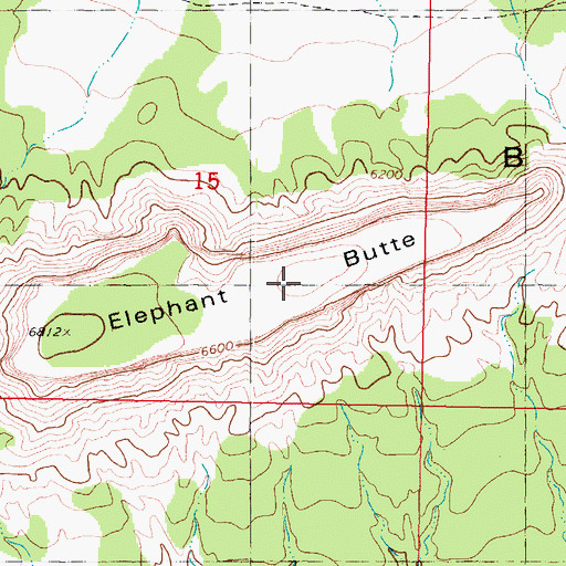 Topographic Map of Elephant Butte, UT