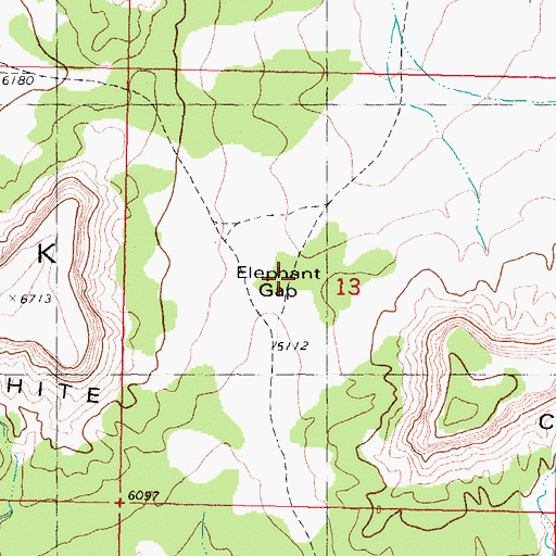 Topographic Map of Elephant Gap, UT