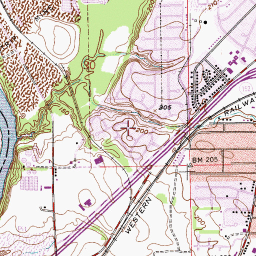 Topographic Map of Park Manor, AL