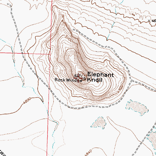 Topographic Map of Elephant Knoll, UT