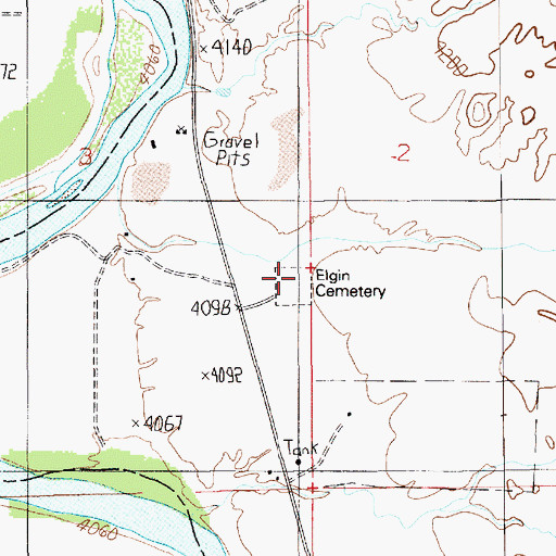 Topographic Map of Elgin Cemetery, UT