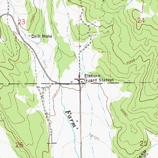 Topographic Map of Elkhorn Guard Station, UT