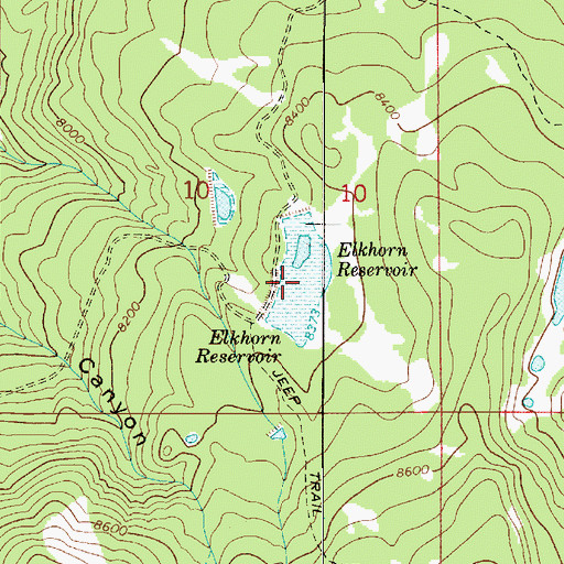 Topographic Map of Elkhorn Reservoir, UT