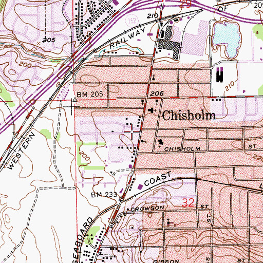 Topographic Map of Park Plaza Shopping Center, AL