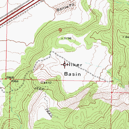 Topographic Map of Elliker Basin, UT