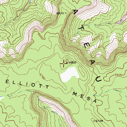 Topographic Map of Elliott Mesa, UT
