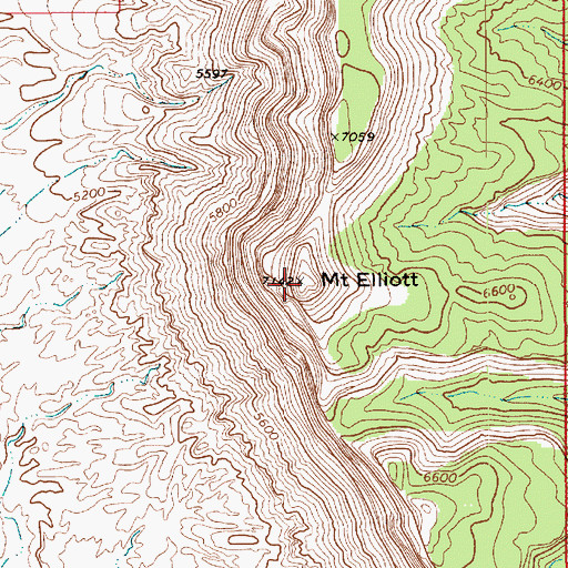 Topographic Map of Mount Elliott, UT