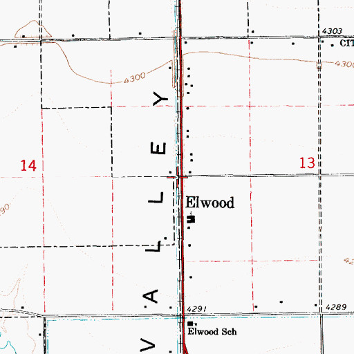 Topographic Map of Elwood, UT