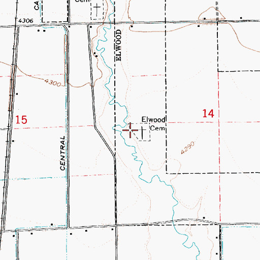 Topographic Map of Elwood Cemetery, UT