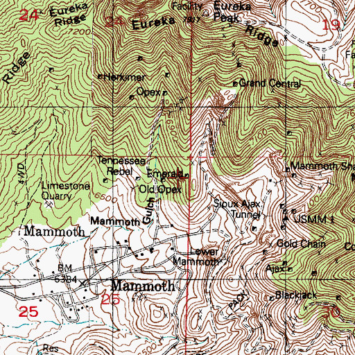 Topographic Map of Emerald, UT