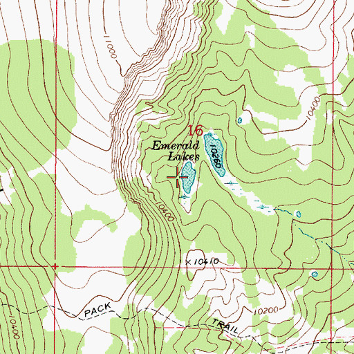Topographic Map of Emerald Lakes, UT