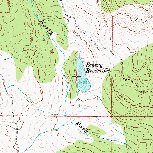 Topographic Map of Emery Reservoir, UT