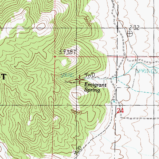 Topographic Map of Emigrant Spring, UT