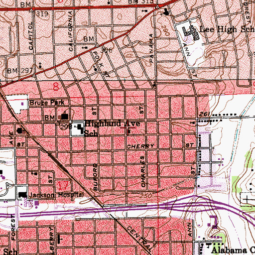 Topographic Map of Pentecostal Holiness Church, AL