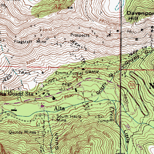 Topographic Map of Emma Tunnel, UT