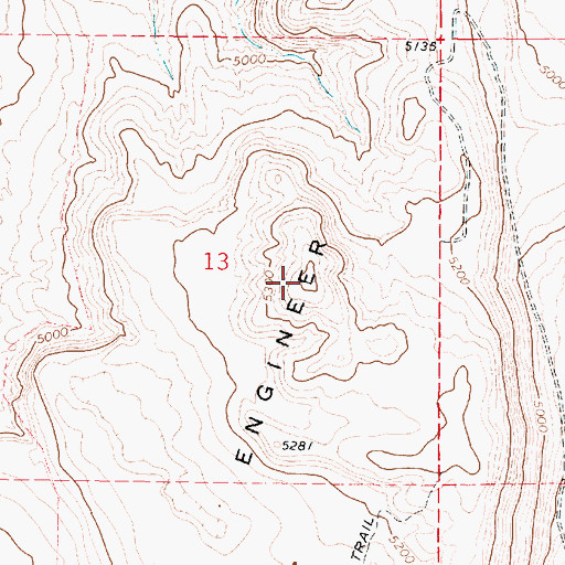 Topographic Map of Engineer Mountain, UT