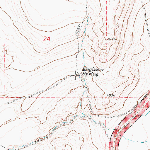 Topographic Map of Engineer Spring, UT