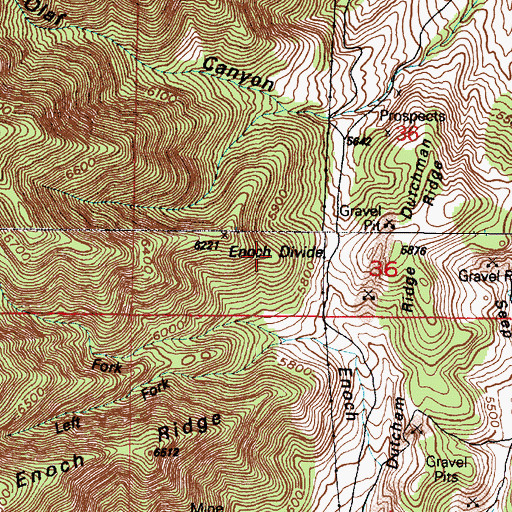 Topographic Map of Enoch Divide, UT