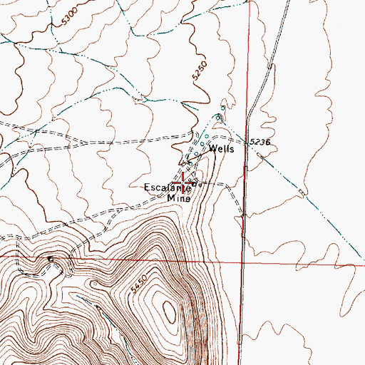 Topographic Map of Escalante Mine, UT