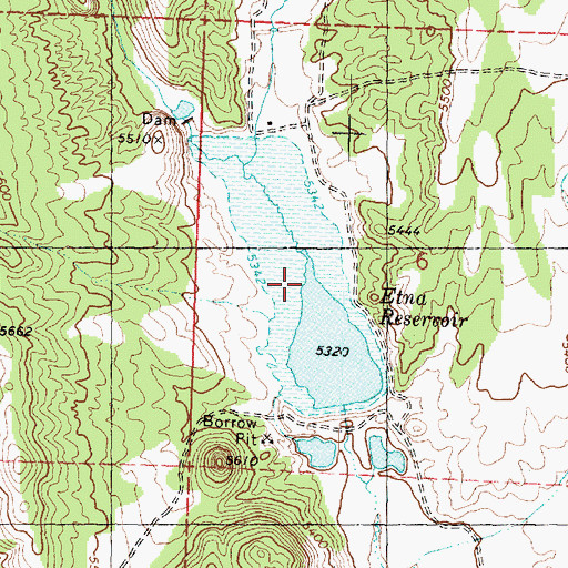Topographic Map of Etna Reservoir, UT