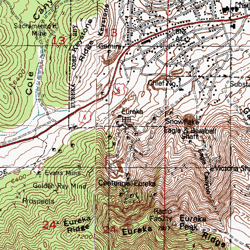 Topographic Map of Eureka Hill, UT