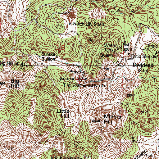 Topographic Map of Eureka Lilly, UT