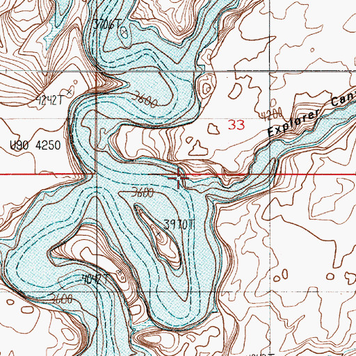 Topographic Map of Explorer Canyon, UT