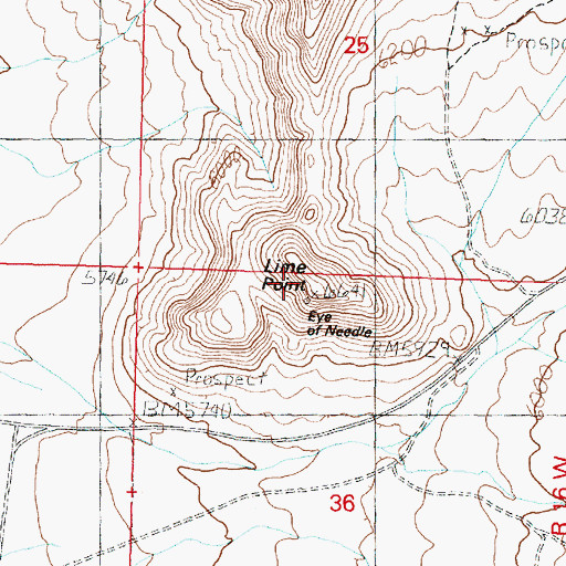 Topographic Map of Eye of Needle, UT
