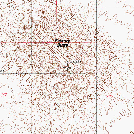 Topographic Map of Factory Butte, UT