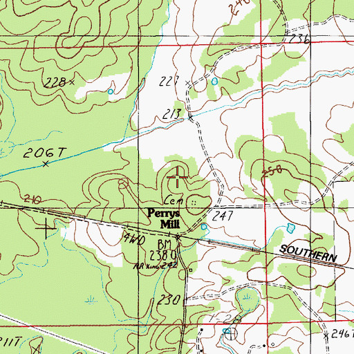 Topographic Map of Perrys Mill Cemetery, AL