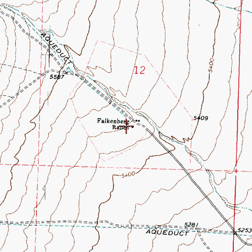 Topographic Map of Falkenberg Ranch, UT