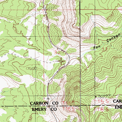 Topographic Map of Fan Canyon, UT