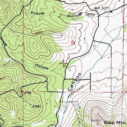 Topographic Map of Farmers Hollow, UT