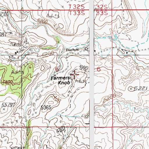 Topographic Map of Farmers Knob, UT