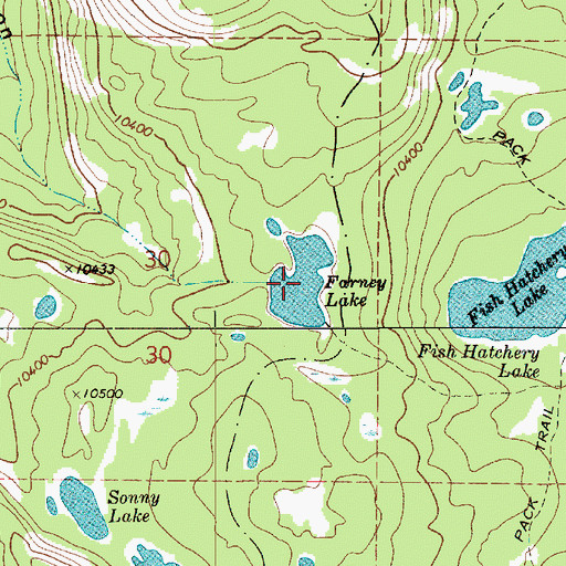 Topographic Map of Farney Lake, UT