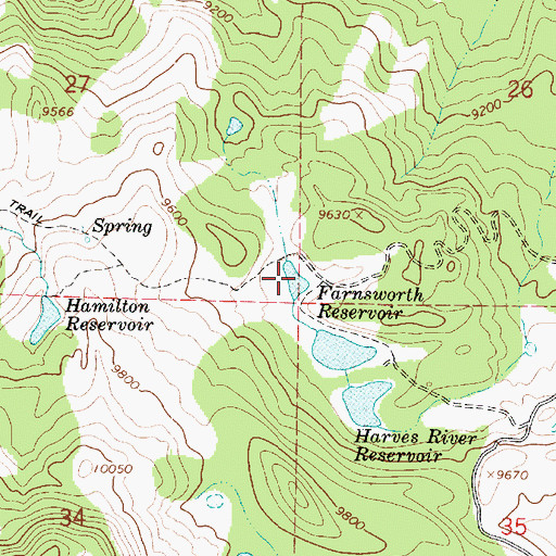 Topographic Map of Farnsworth Reservoir, UT
