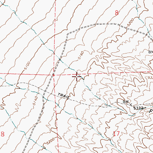 Topographic Map of Fat Woman Canyon, UT