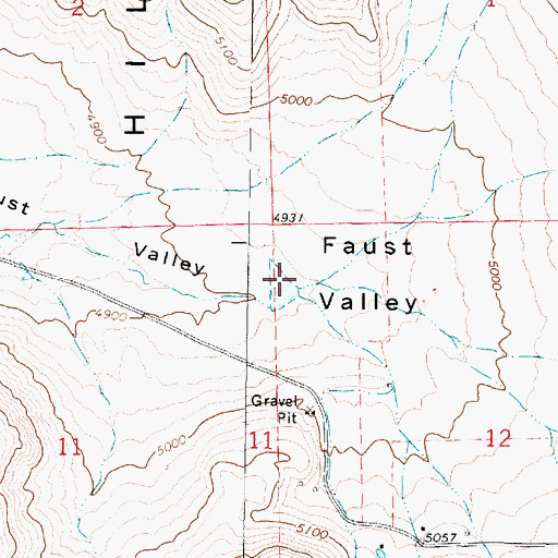 Topographic Map of Faust Valley, UT