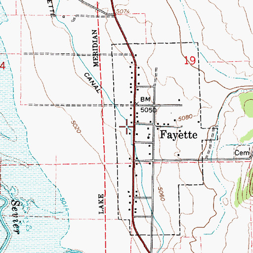 Topographic Map of Fayette, UT