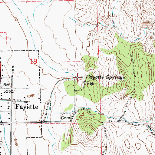 Topographic Map of Fayette Spring, UT