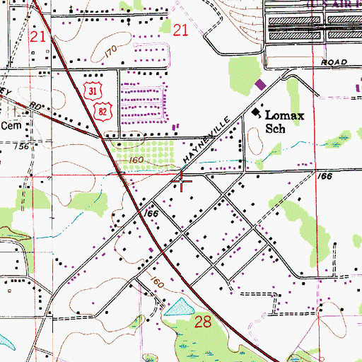 Topographic Map of Pilgrim Baptist Church, AL