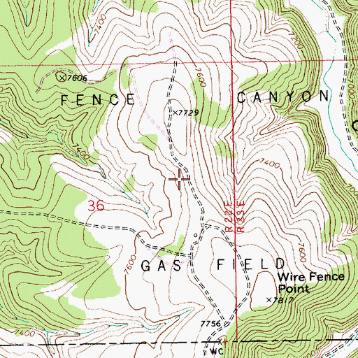 Topographic Map of Fence Canyon Gas Field, UT