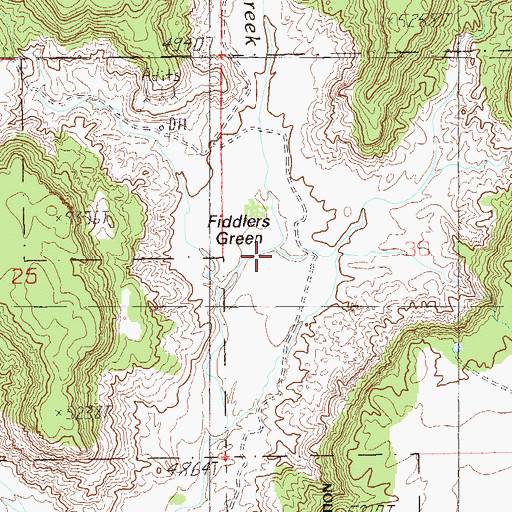 Topographic Map of Fiddlers Green, UT
