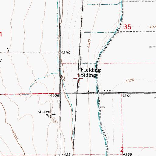 Topographic Map of Fielding Siding, UT