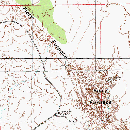 Topographic Map of Fiery Furnace, UT