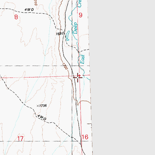 Topographic Map of Fifteenmile Creek, UT