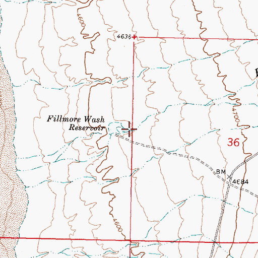 Topographic Map of Fillmore Wash, UT