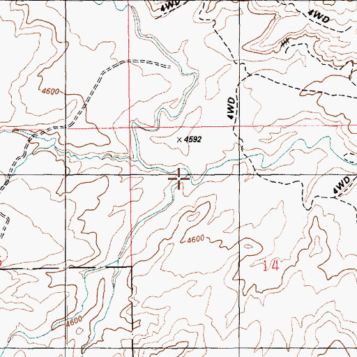 Topographic Map of Fin Canyon, UT