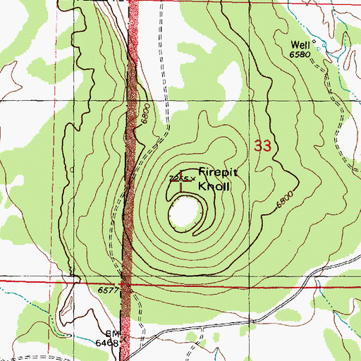 Topographic Map of Firepit Knoll, UT