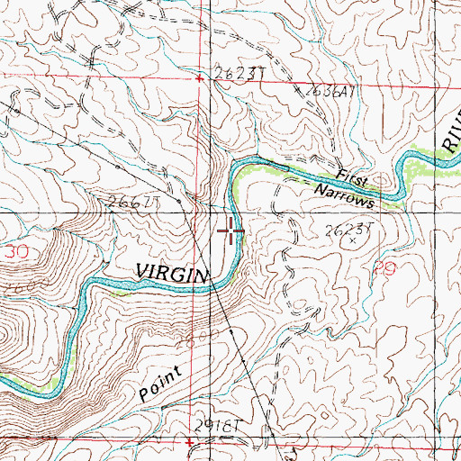 Topographic Map of First Narrows, UT
